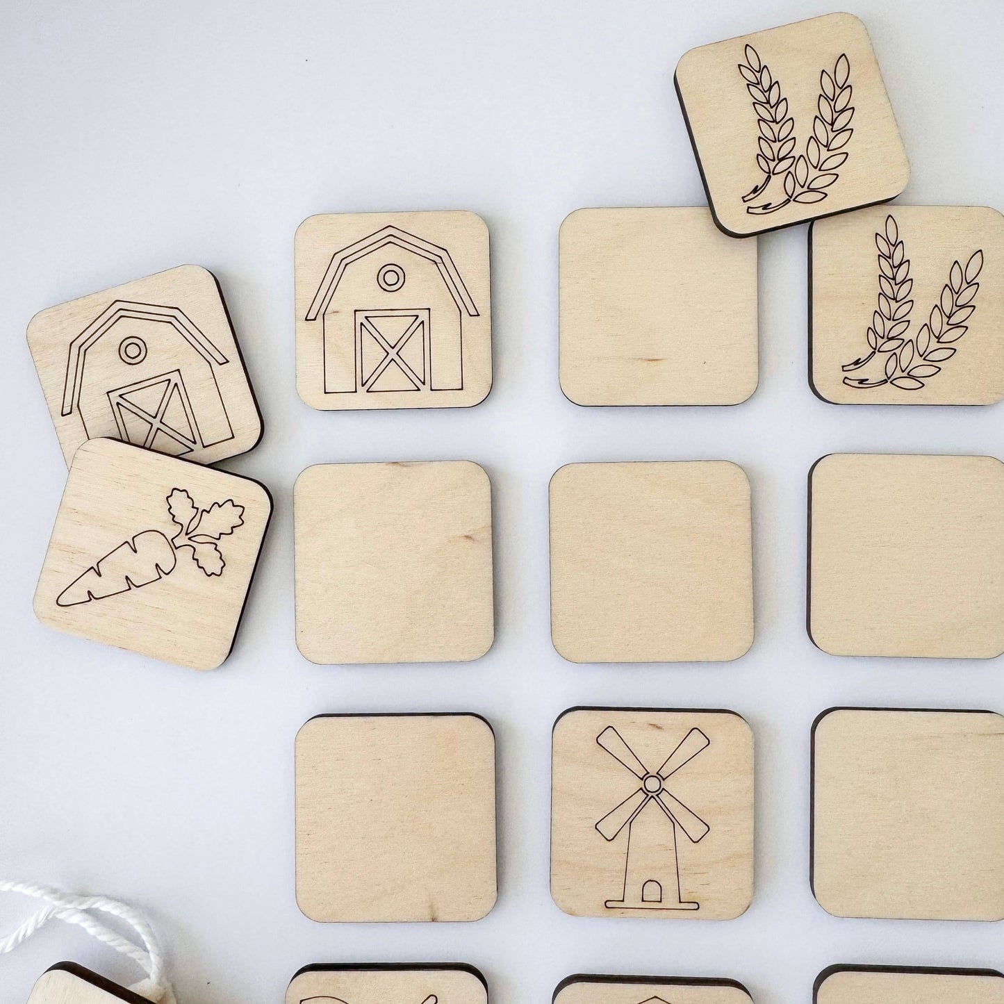 Birch House Games & Gifts - Farm Memory Matching Game - Wooden Memory Game