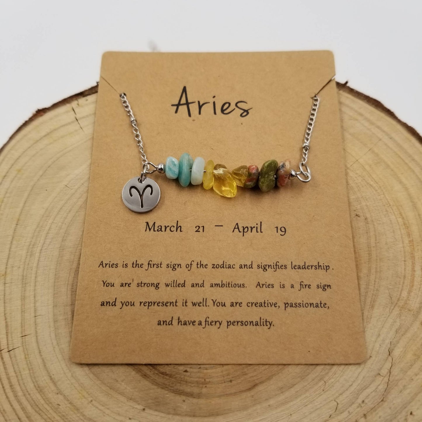 CHAKRA JEWELRY - Natural Stone Handwoven Constellation Necklace with Card