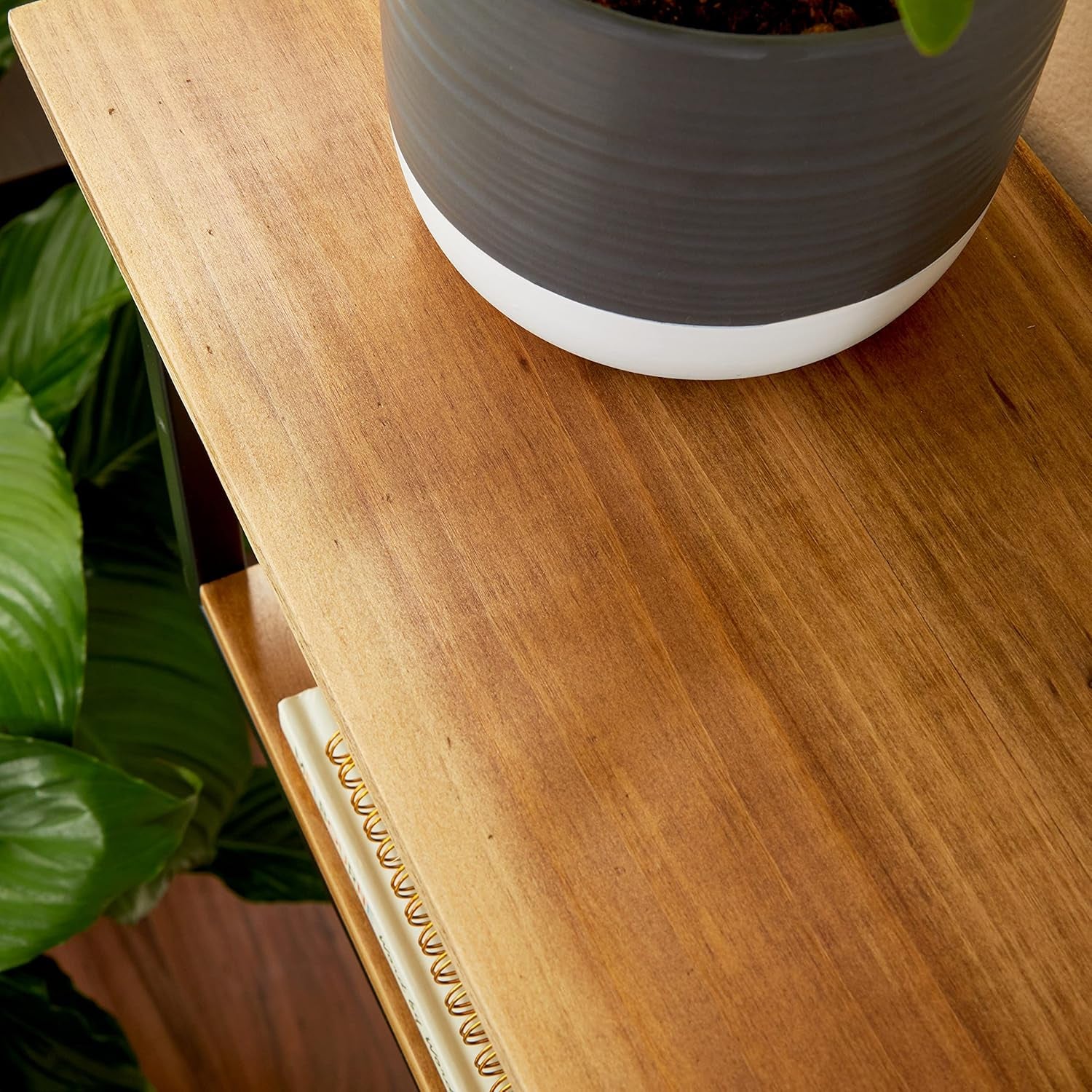 Metal 4 Shelves Wall Shelf, Set of 2 20", 28"W, Brown