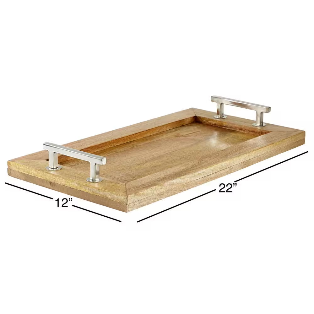 Dark Brown Mango Wood Rustic Tray
