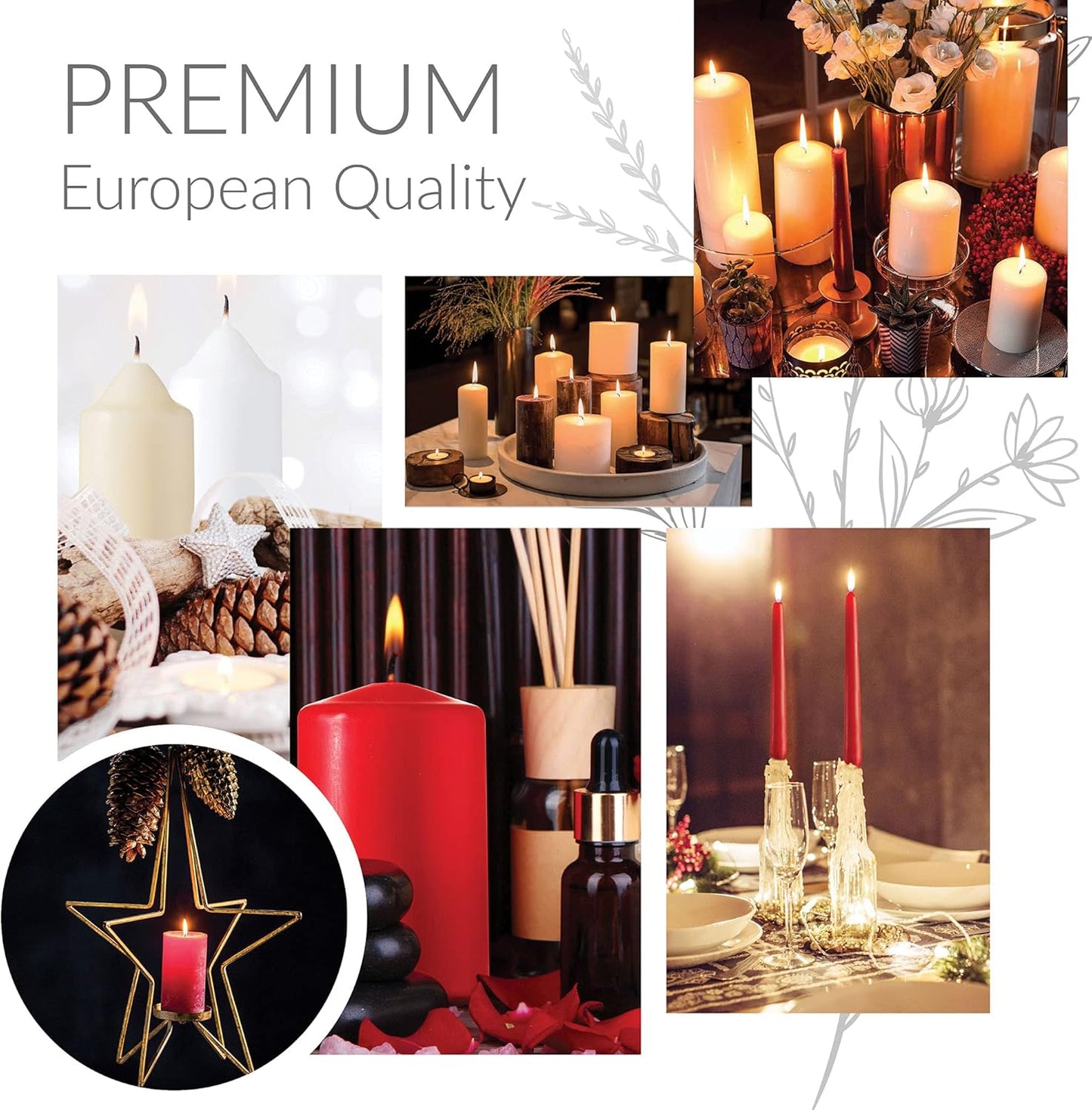 SPAAS Rustic Ivory Pillar Candles - 2.7" X 3" Decorative Candles Set of 4 - Clean Burning and Dripless Unscented Rustic Pillar Candles for Home Decorations, Wedding Decor, Party, Spa Restaurant