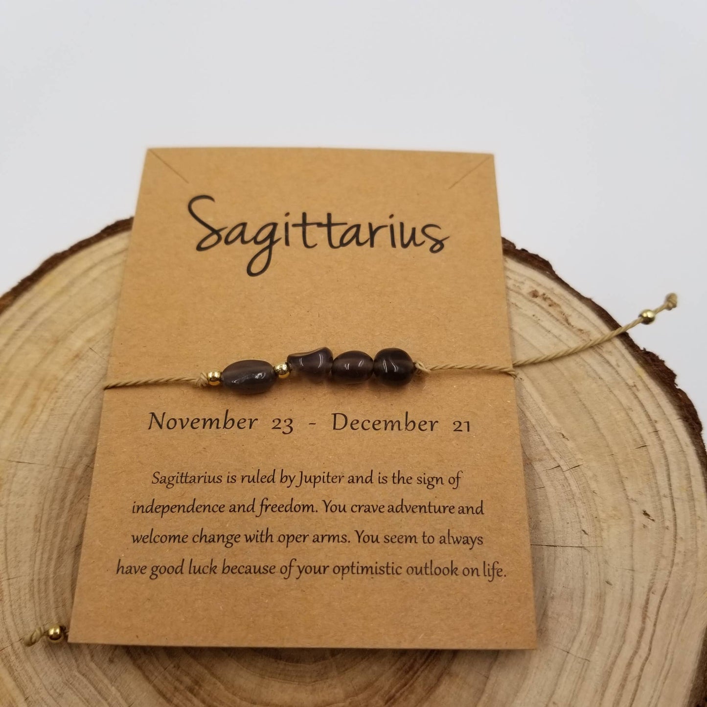 CHAKRA JEWELRY - Natural Stone Handwoven Constellation Bracelet with Card