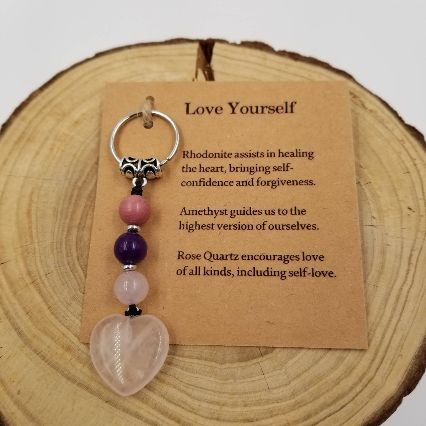 CHAKRA JEWELRY - Valentine Natural Stone Heart Keychain