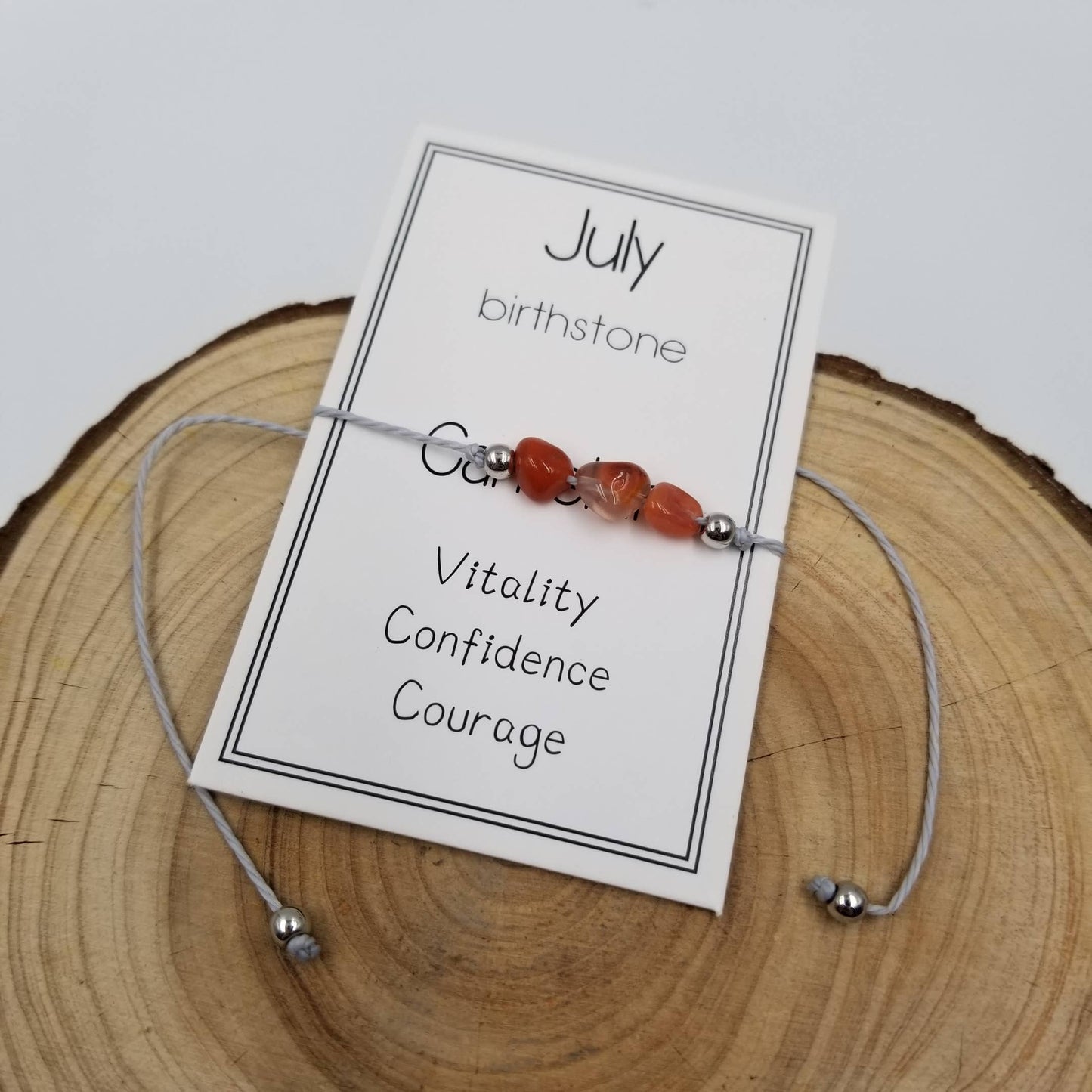 CHAKRA JEWELRY - Handmade Birthday Stone Natural Stone Bracelet with Card