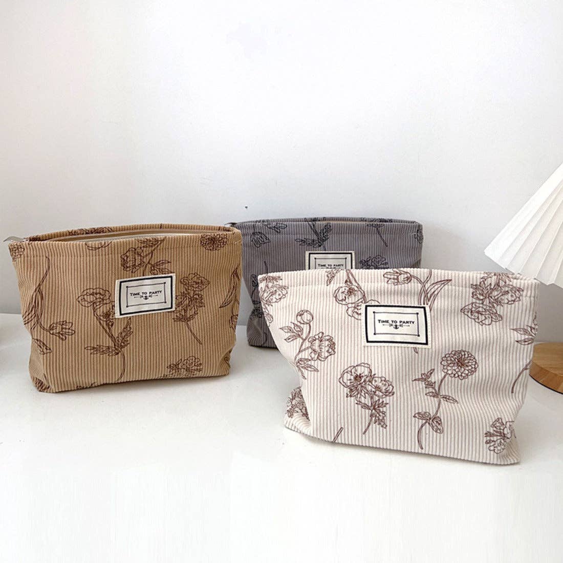 Funkyrel® Atzbranding Limited - Cosbai - Floral Corduroy Portable Storage Bag
