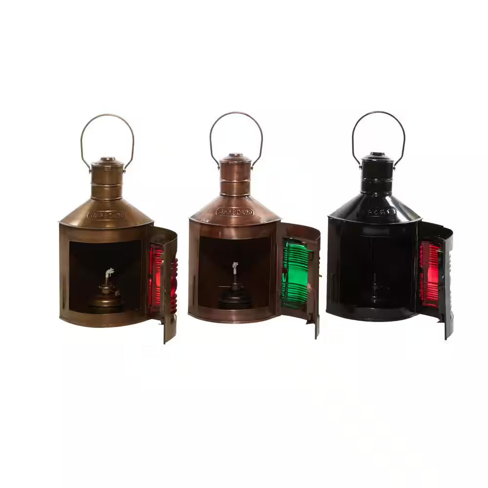 Multi Colored Metal Rustic Candle Lantern (Set of 3)