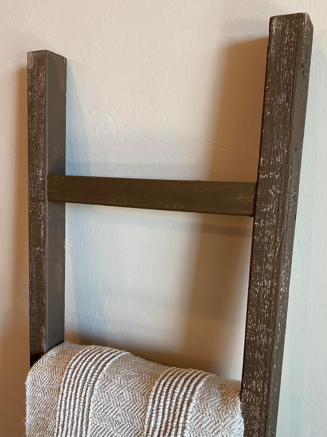 Rustic Farmhouse Decorative Ladder - Our 6 Ft Ladder Can Be Mounted Horizontally or Vertically and Is Crafted from Upcycled Wood | No Assembly Required | Brown