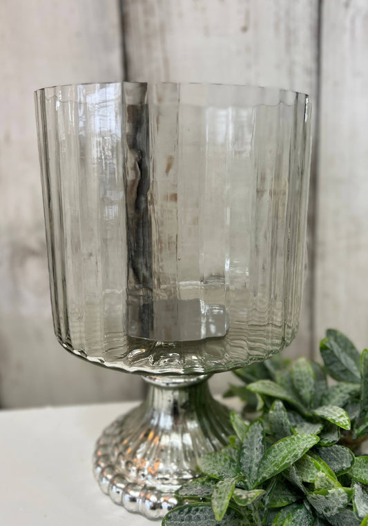 Wholesale Home Decor - Silver Glass Candle Holder 6x10in