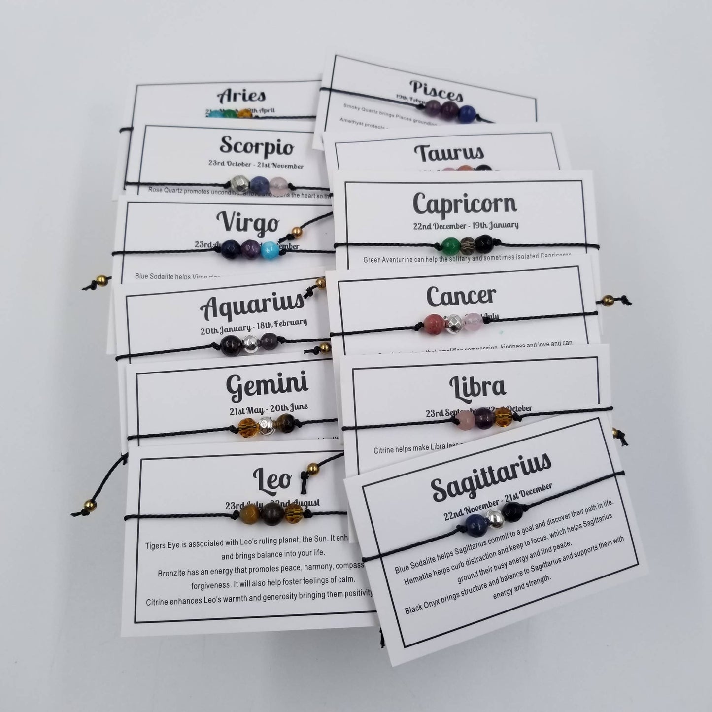 CHAKRA JEWELRY -  Handwoven Stone 3 Chakra Constellation Bracelet with Card