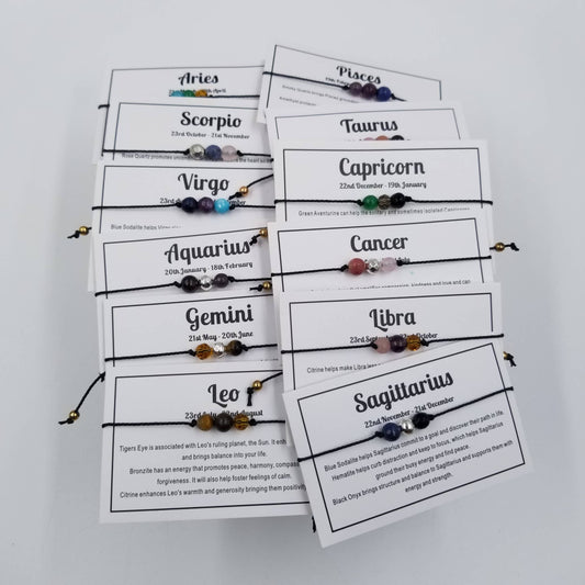 CHAKRA JEWELRY -  Handwoven Stone 3 Chakra Constellation Bracelet with Card