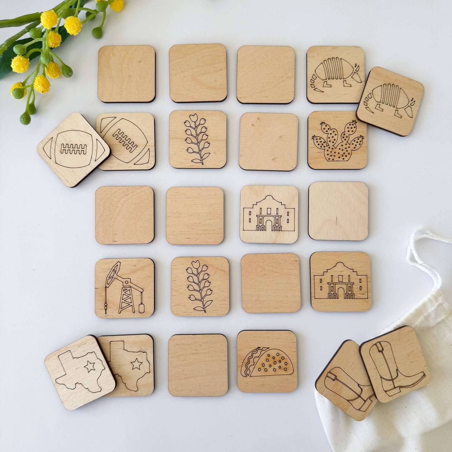 Birch House Games & Gifts - State Memory Matching Game - Wood Memory Game, Brainteaser