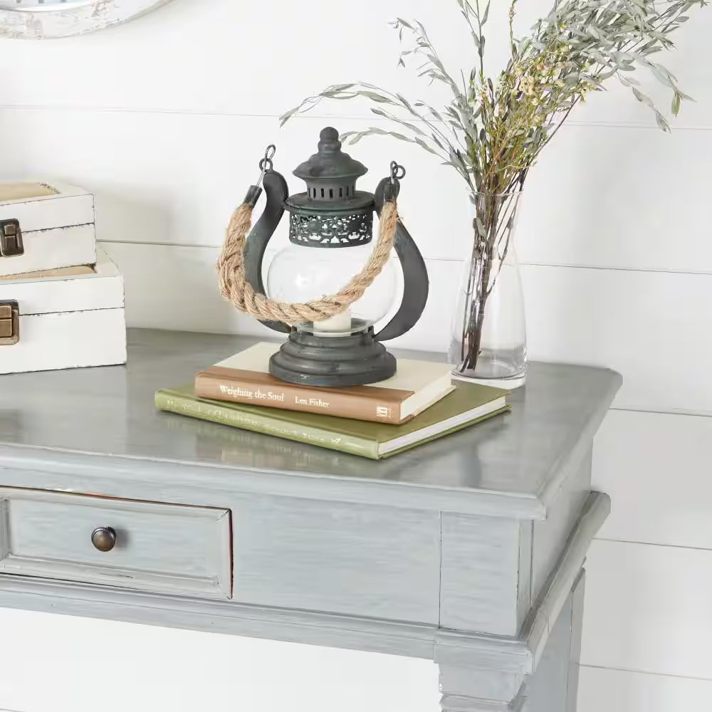 Black Metal Rustic Candle Lantern