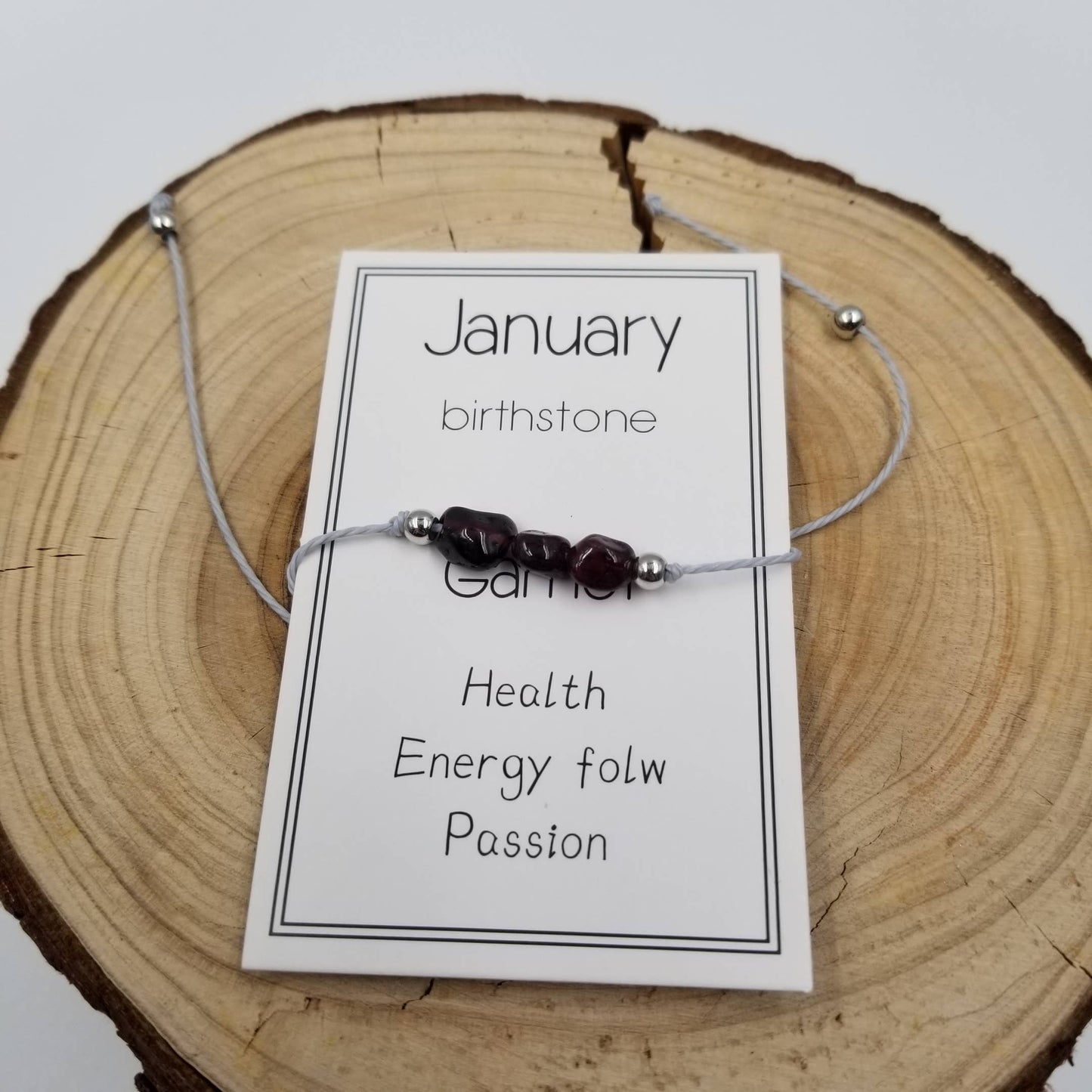 CHAKRA JEWELRY - Handmade Birthday Stone Natural Stone Bracelet with Card