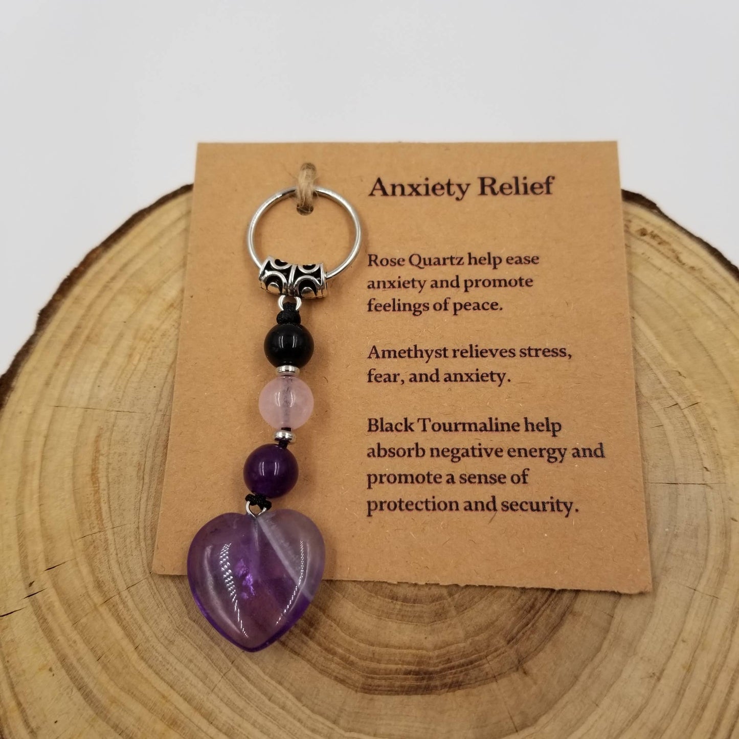 CHAKRA JEWELRY - Valentine Natural Stone Heart Keychain