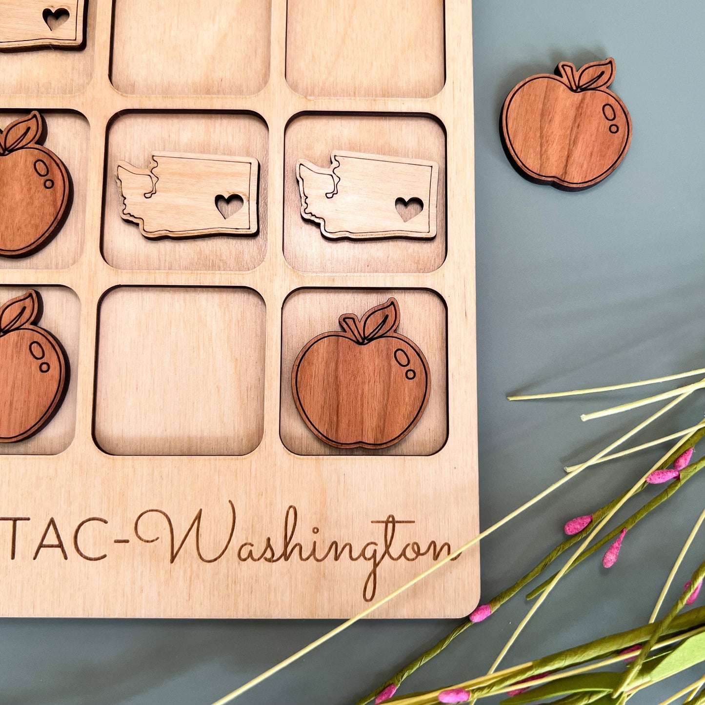 Birch House Games & Gifts - Washington State Gift - Tic-Tac-Toe WA Game - Customizable