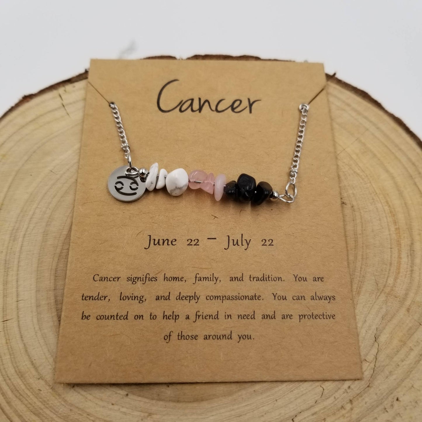 CHAKRA JEWELRY - Natural Stone Handwoven Constellation Necklace with Card