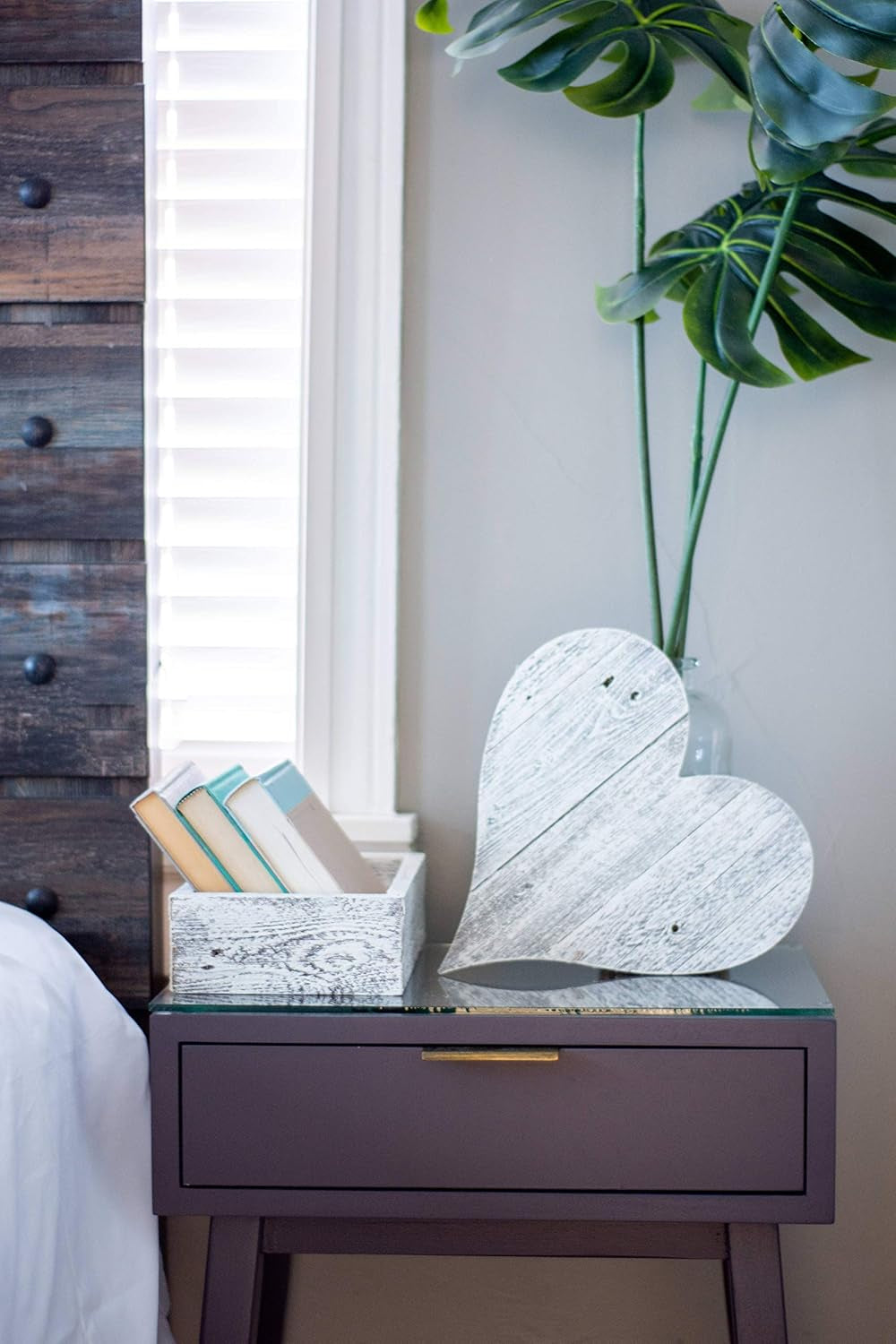 Reclaimed Wood Bathroom Décor Box Rustic Toilet Paper Holder Decorative Storage Box Succulent Planter Rustic Kitchen Table Whitewash 21-Inch Wide