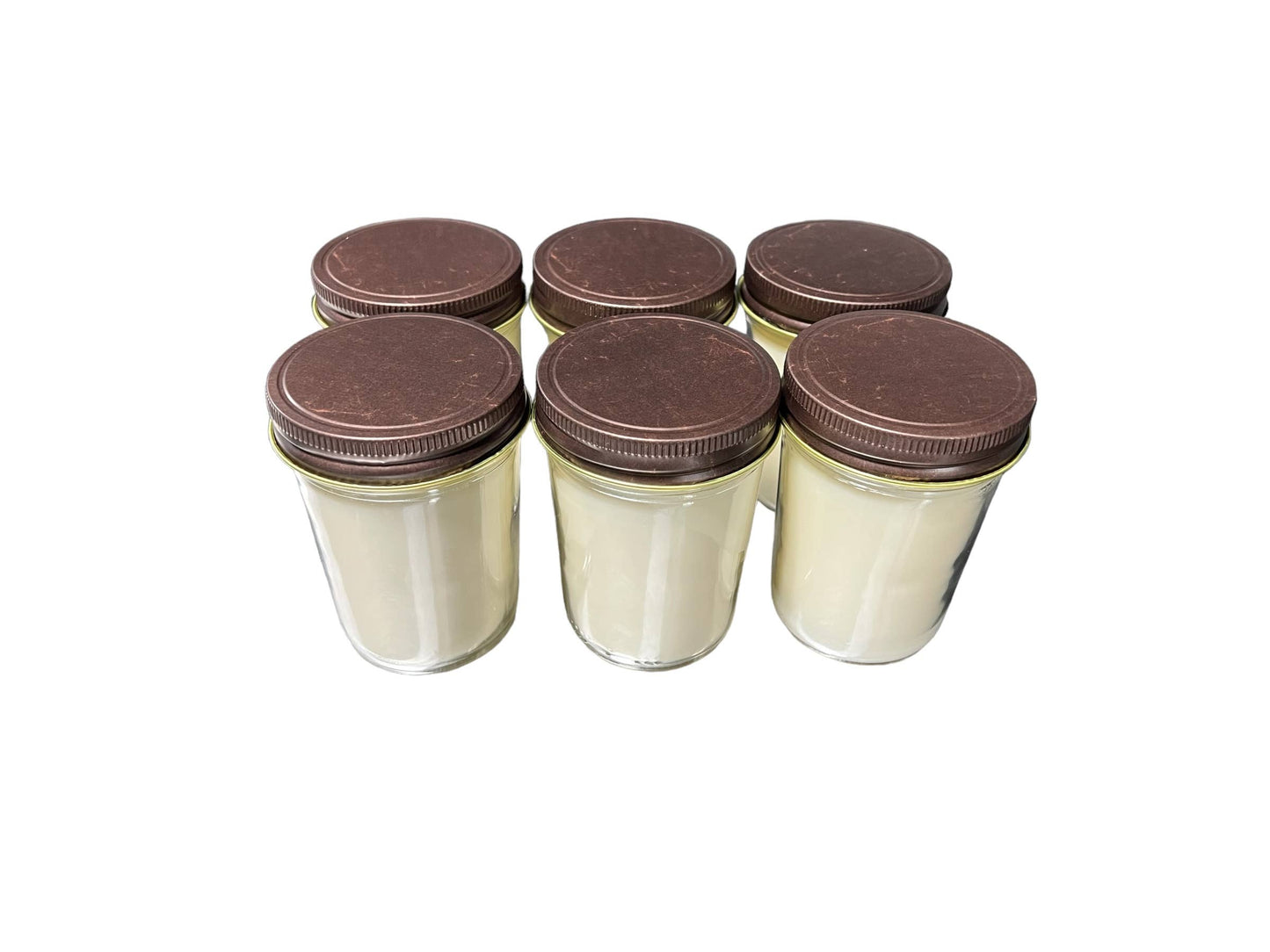 Heavenly Scents - 8oz Mason Jar Soy Candles - Rustic  Lid  - 6 Pack No Label