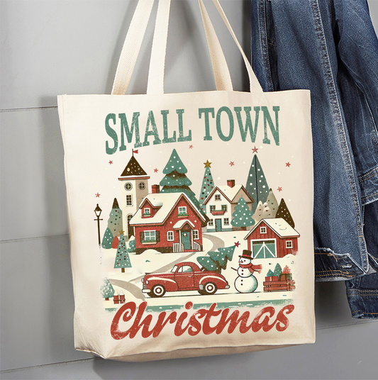 Avery Lane Gifts - Small Town Christmas Village Canvas Tote Bag