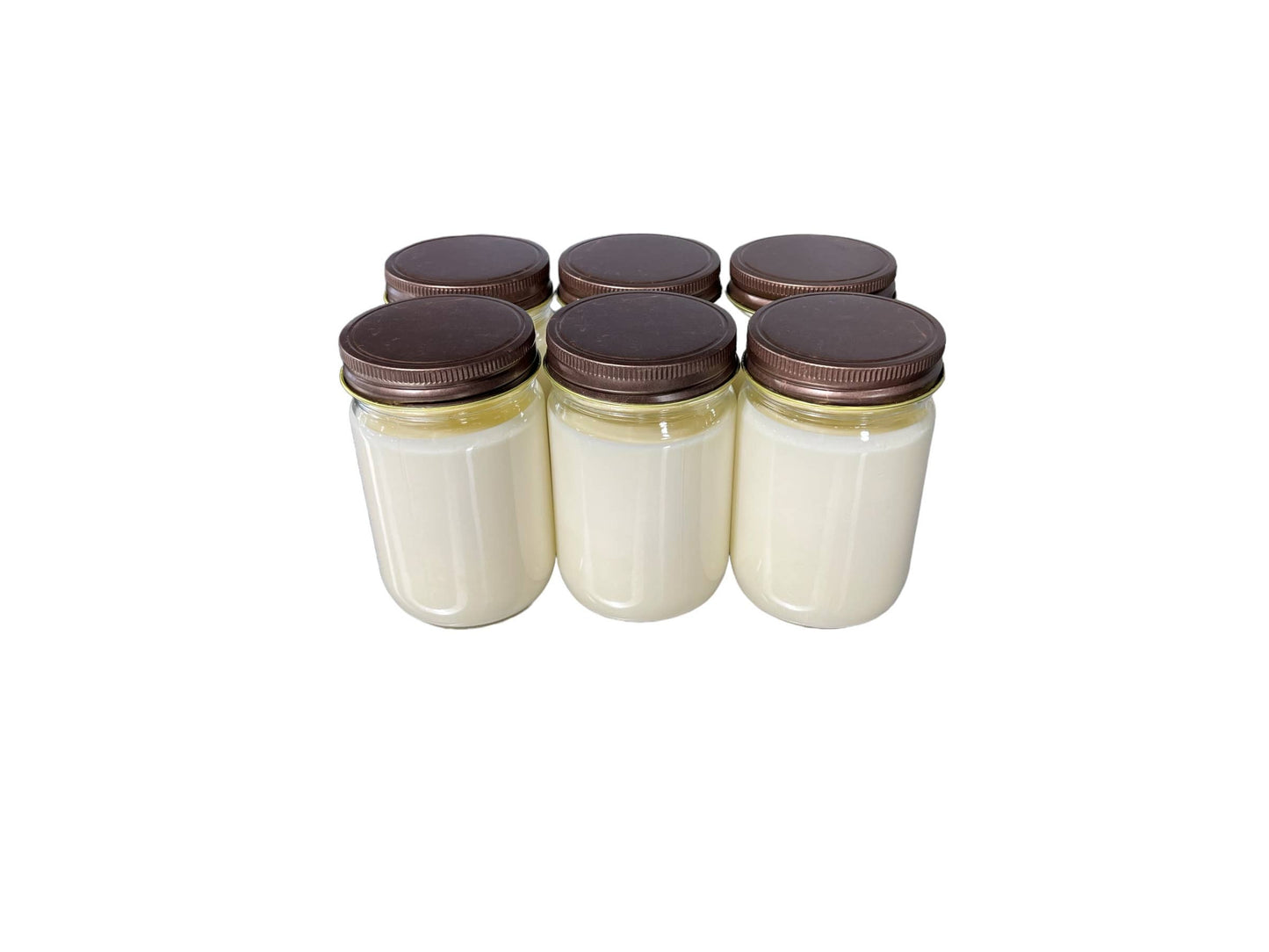 Heavenly Scents - 12oz Mason Jar Soy Candles - Rustic  Lid  - 6 Pack No Labels