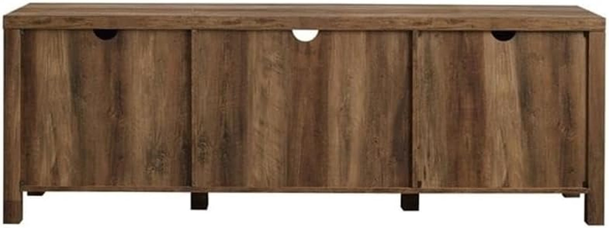 70" Farmhouse Barn Door Rustic Wood TV Stand Console with Storage in Rustic Oak