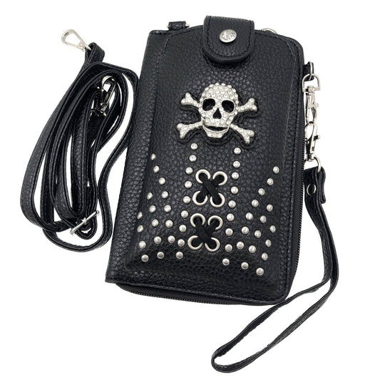 Lunar Deer - Skull Women's Crossbody Leather Phone Wallet