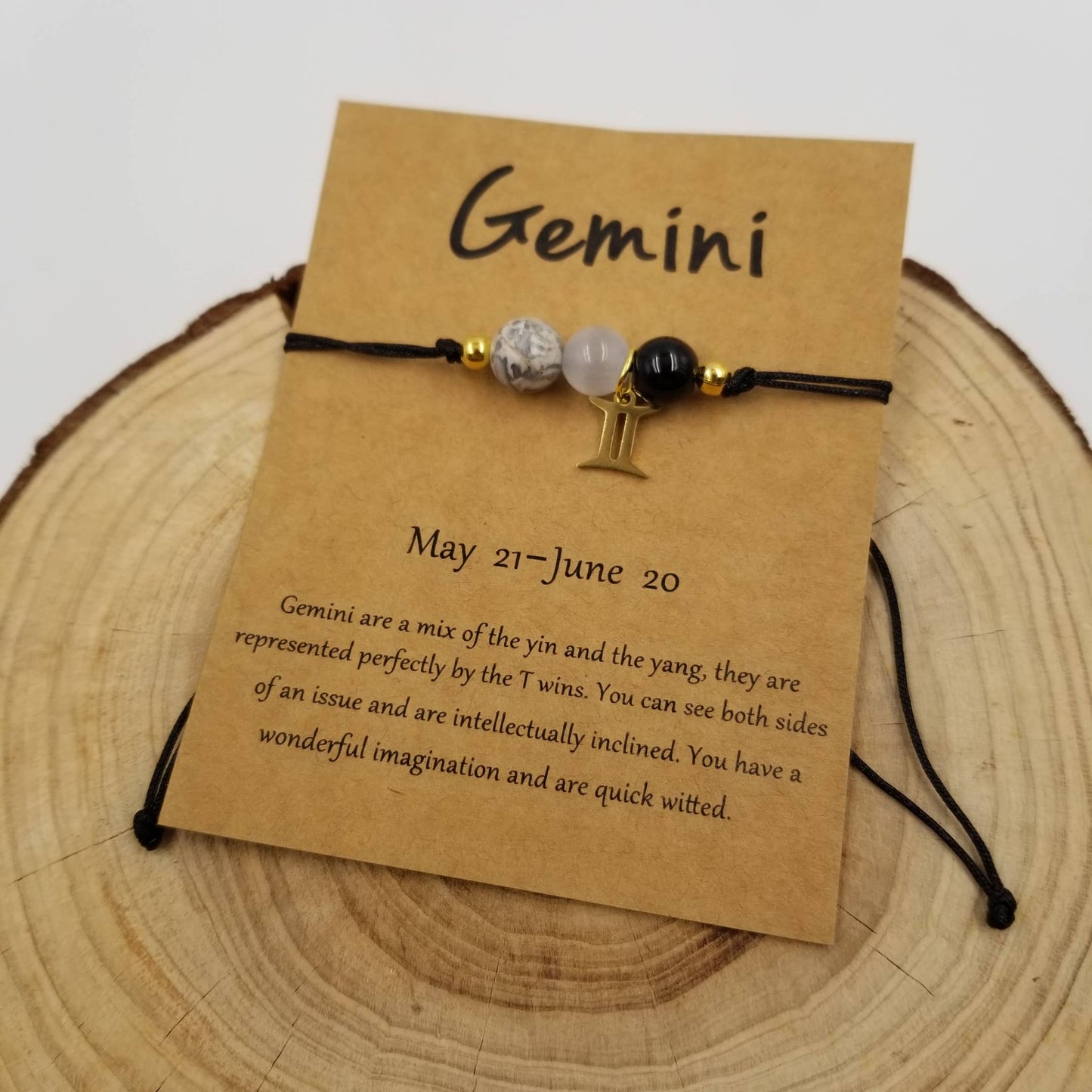 CHAKRA JEWELRY - Natural Stone Chakra Bead Constellation Bracelet with Card