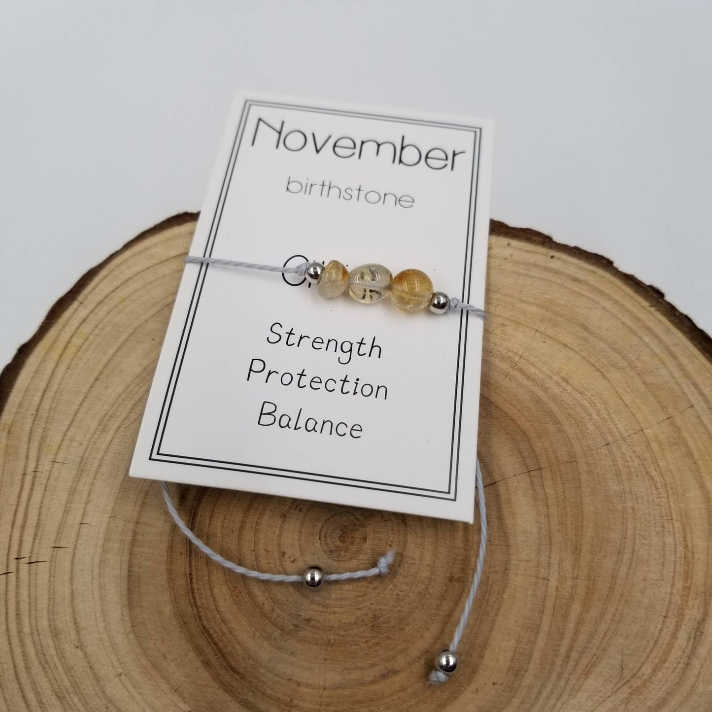 CHAKRA JEWELRY - Handmade Birthday Stone Natural Stone Bracelet with Card