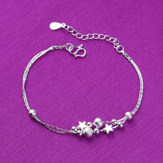Perimade & Co. LLC - Cute Star Charm Ankle Bracelet Anklet in 925 Sterling Silver